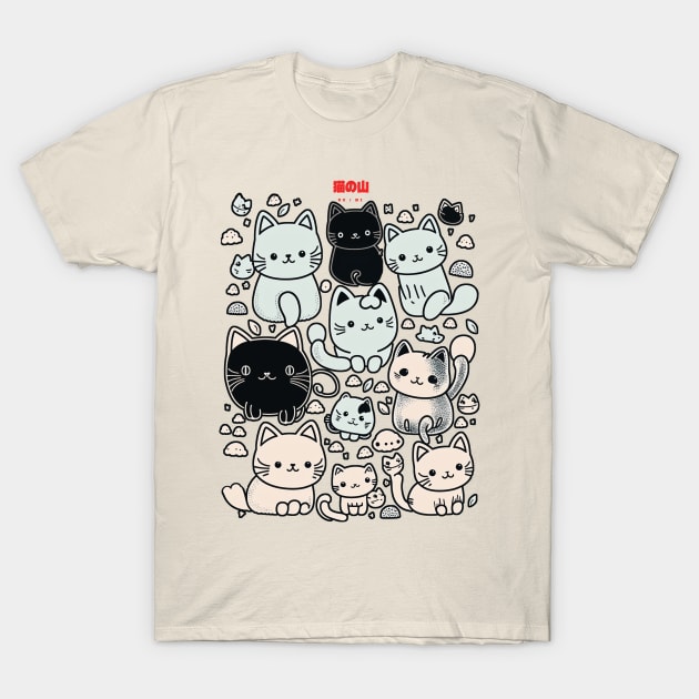 A group of black and white cats T-Shirt by bmron